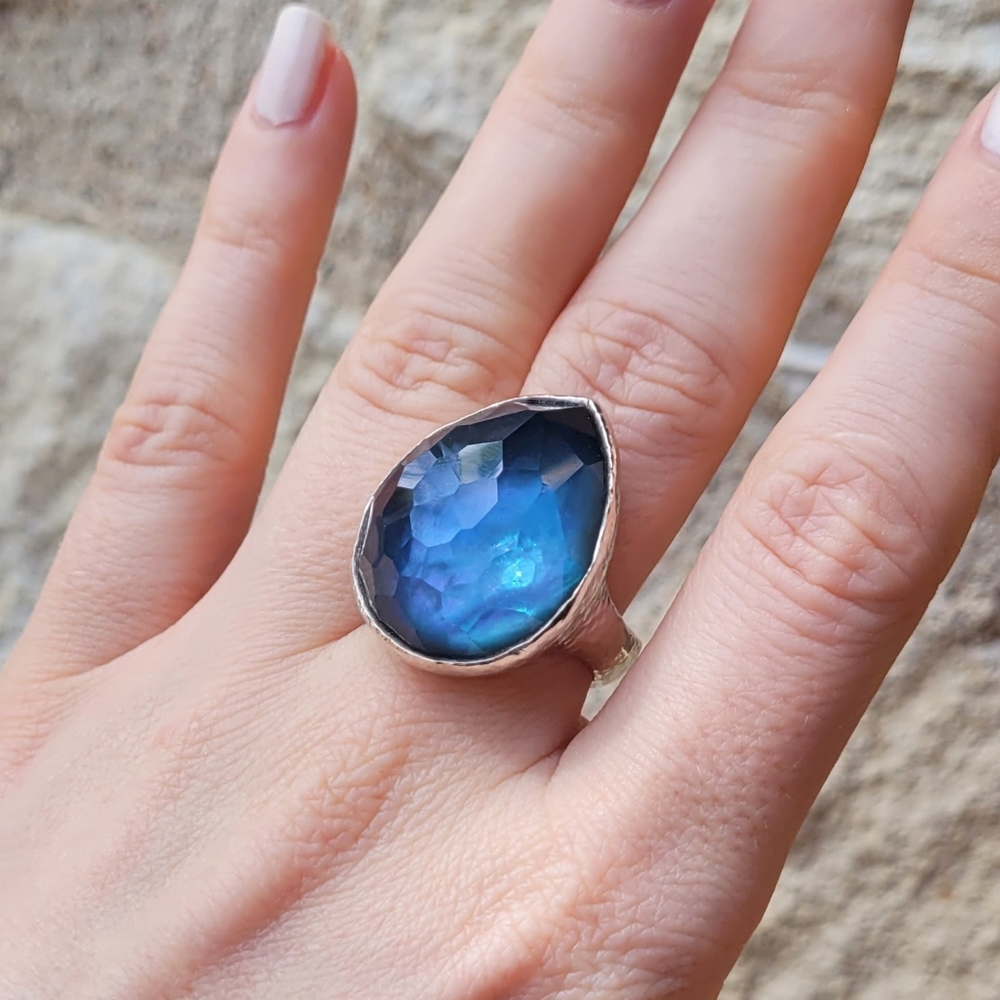 Ippolita Wonderland Teadrop blue ring